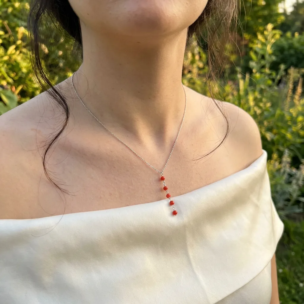 Agate - collier corail naturel artisanal Maroc AMAYAS