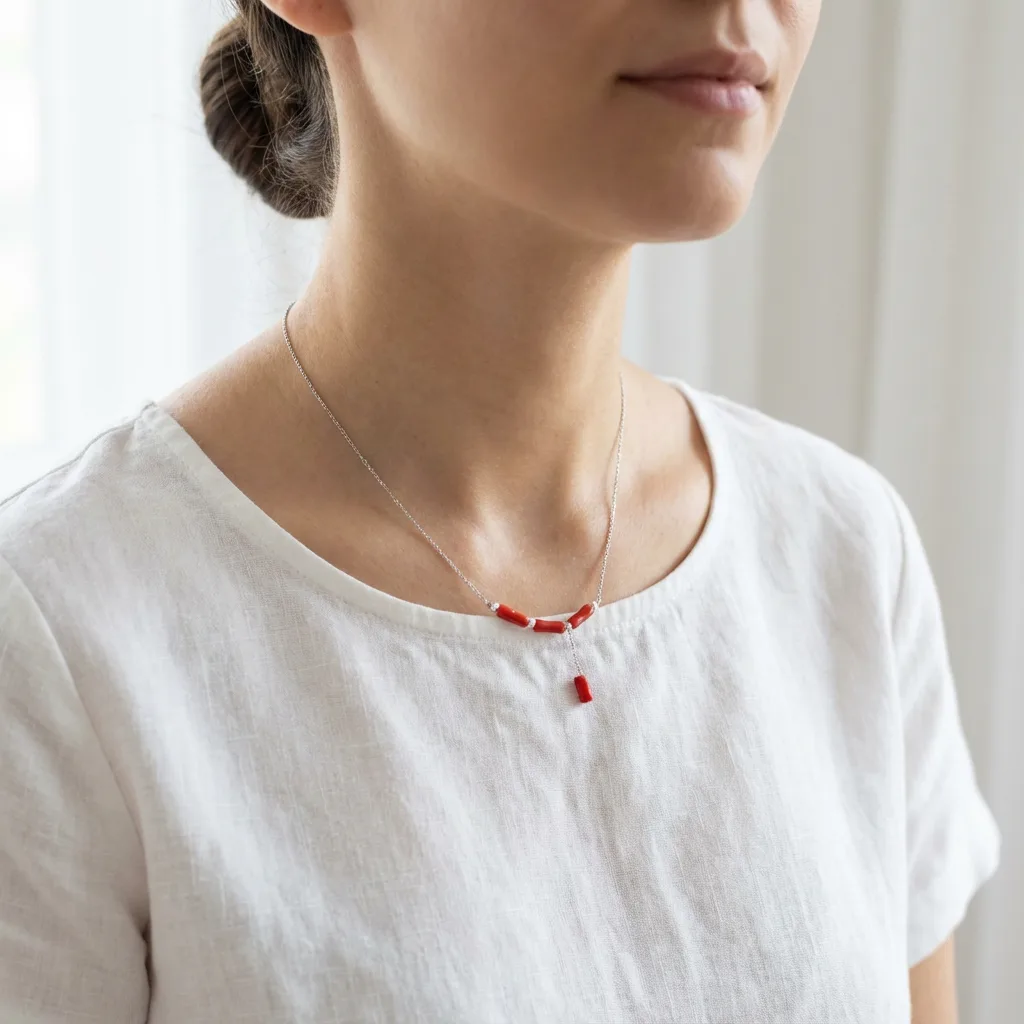 Carmina - collier corail rouge artisanal Maroc AMAYAS
