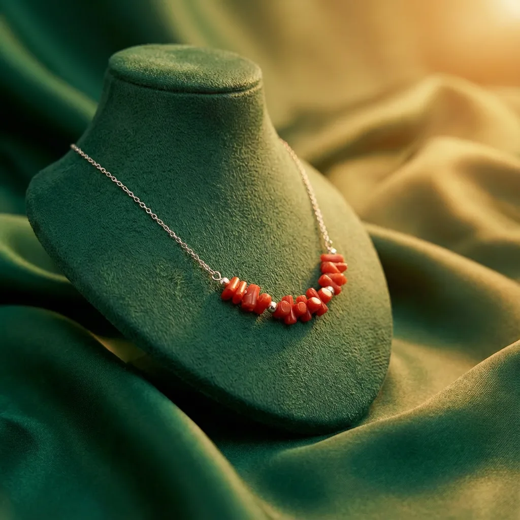 Collier Cinnabar - lifestyle corail naturel AMAYAS
