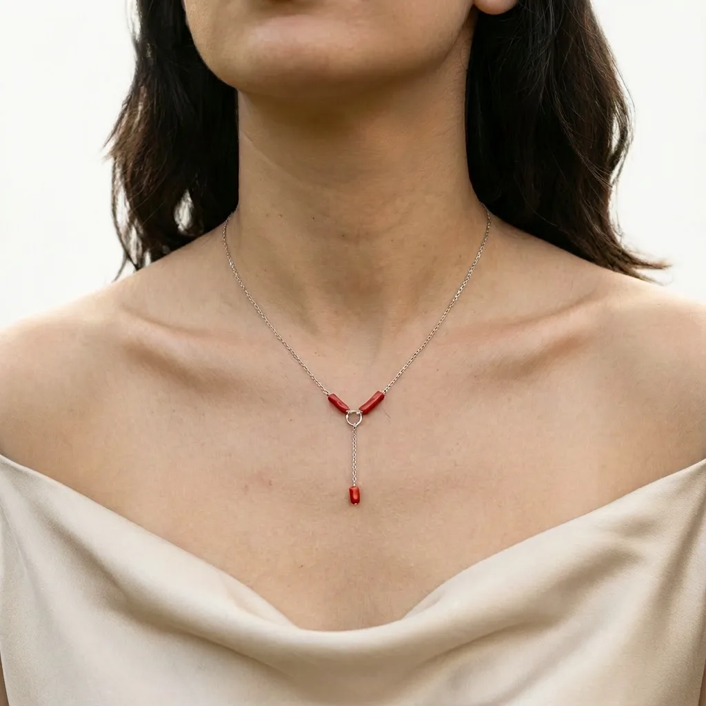 Garnet - collier corail brut artisanal Maroc AMAYAS