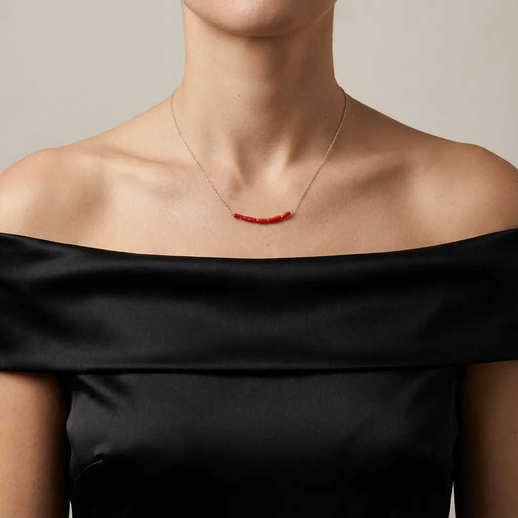 Rubelite - collier corail naturel artisanal Maroc AMAYAS