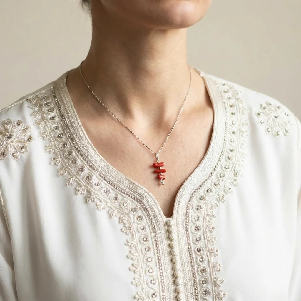 Vermilion - collier corail artisanal Maroc AMAYAS
