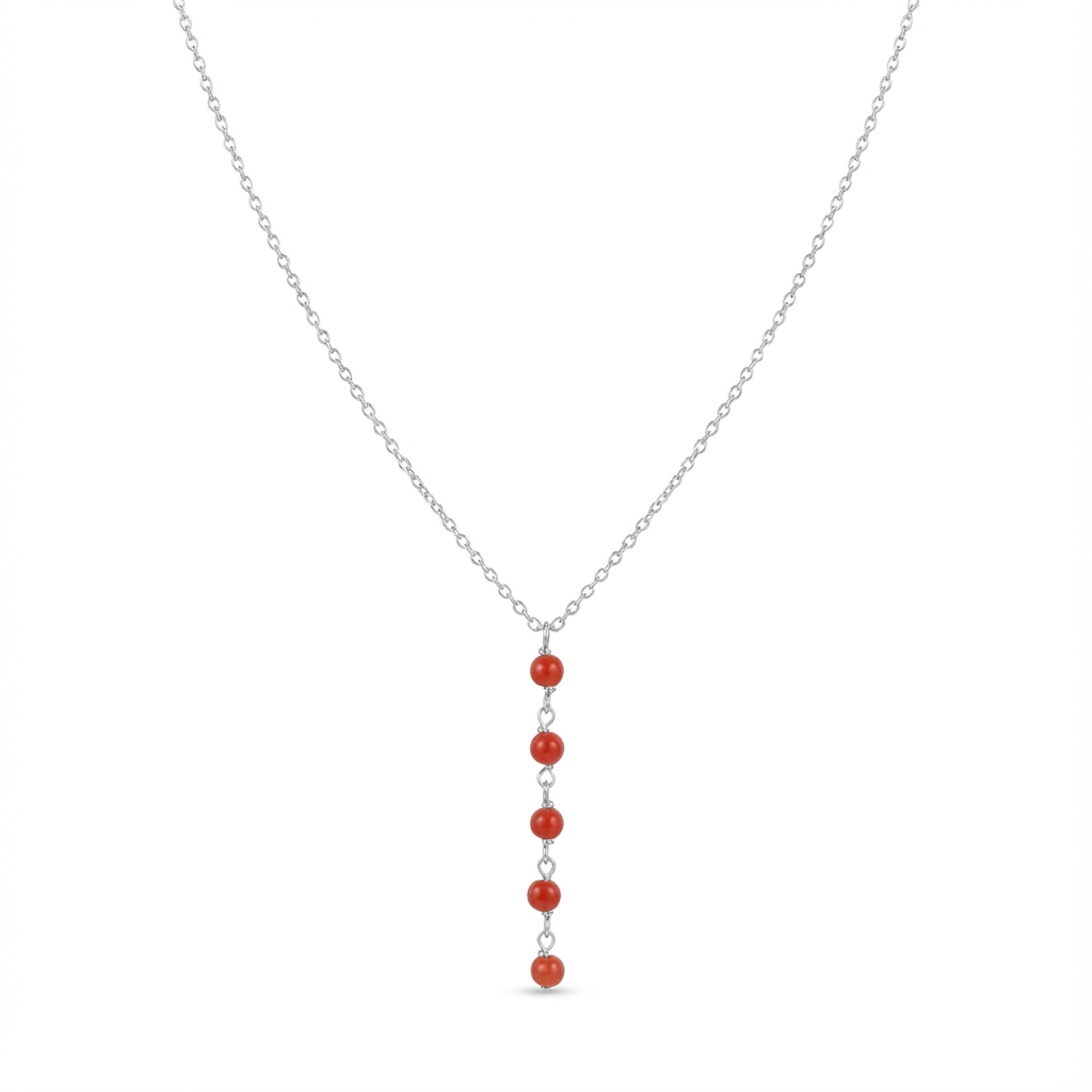 Collier Agate — corail naturel argent 925