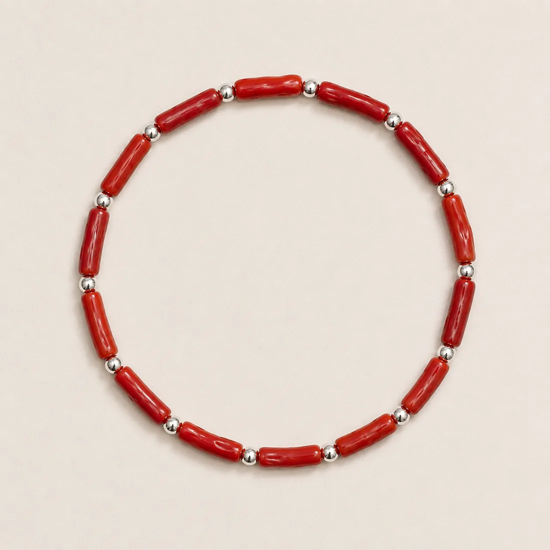 Bracelet Lucia — corail rouge naturel AMAYAS Maroc