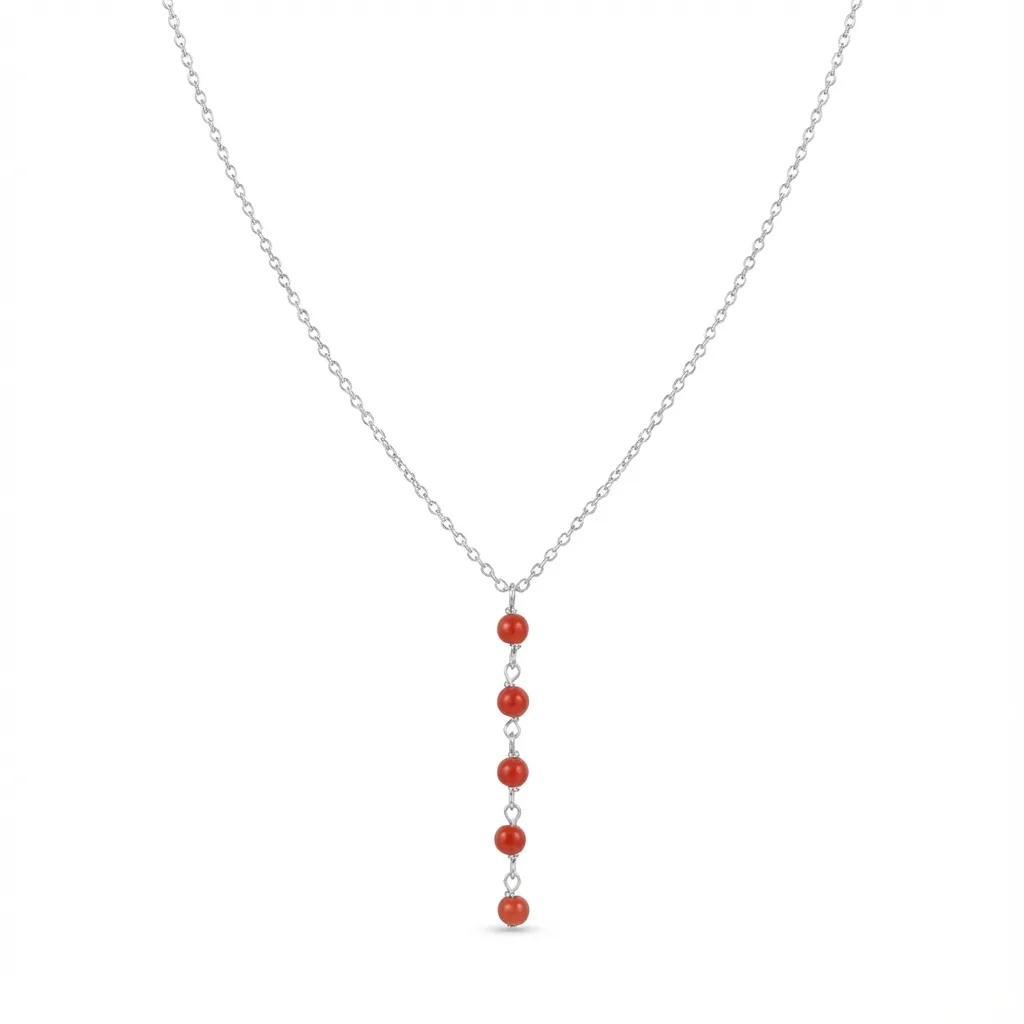Collier Agate — corail naturel argent 925