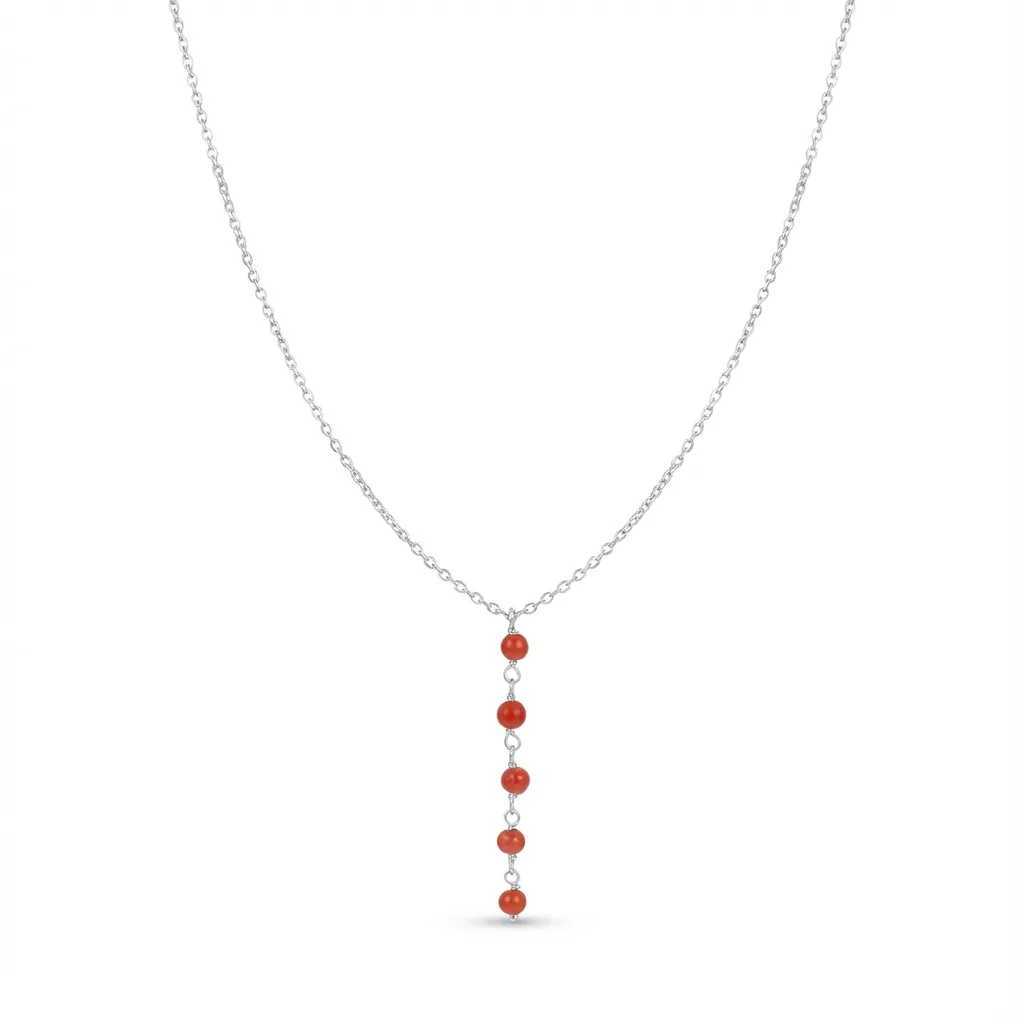 Agate - vue d�tail bijou talisman corail naturel AMAYAS