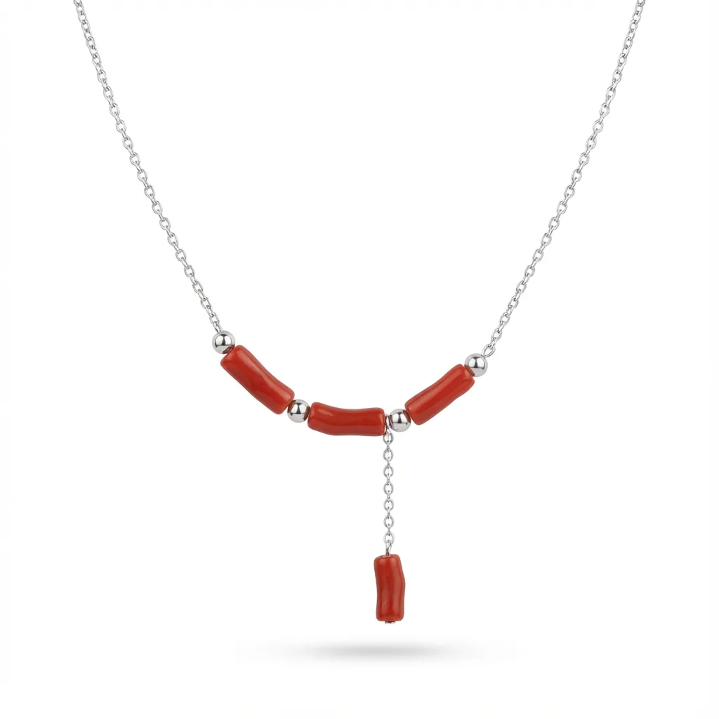 Collier Carmina — corail naturel argent 925