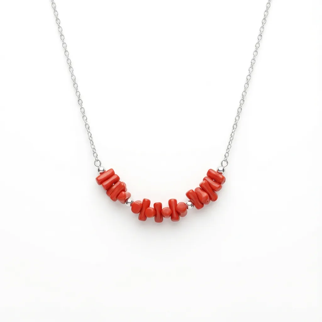 Collier Cinnabar — corail naturel argent 925