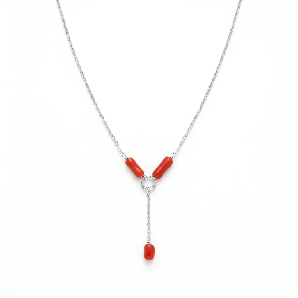 Collier Garnet — corail naturel argent 925