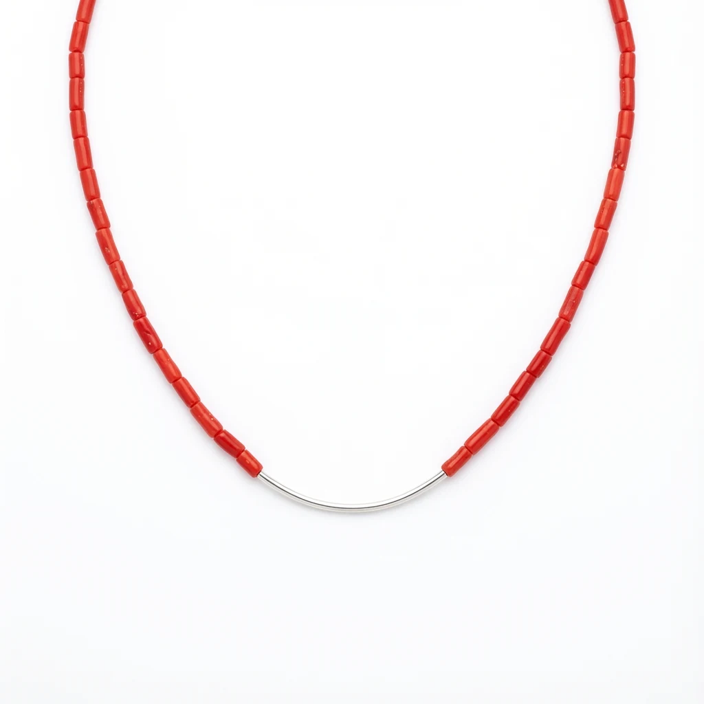 Collier Scarlet — corail naturel argent 925