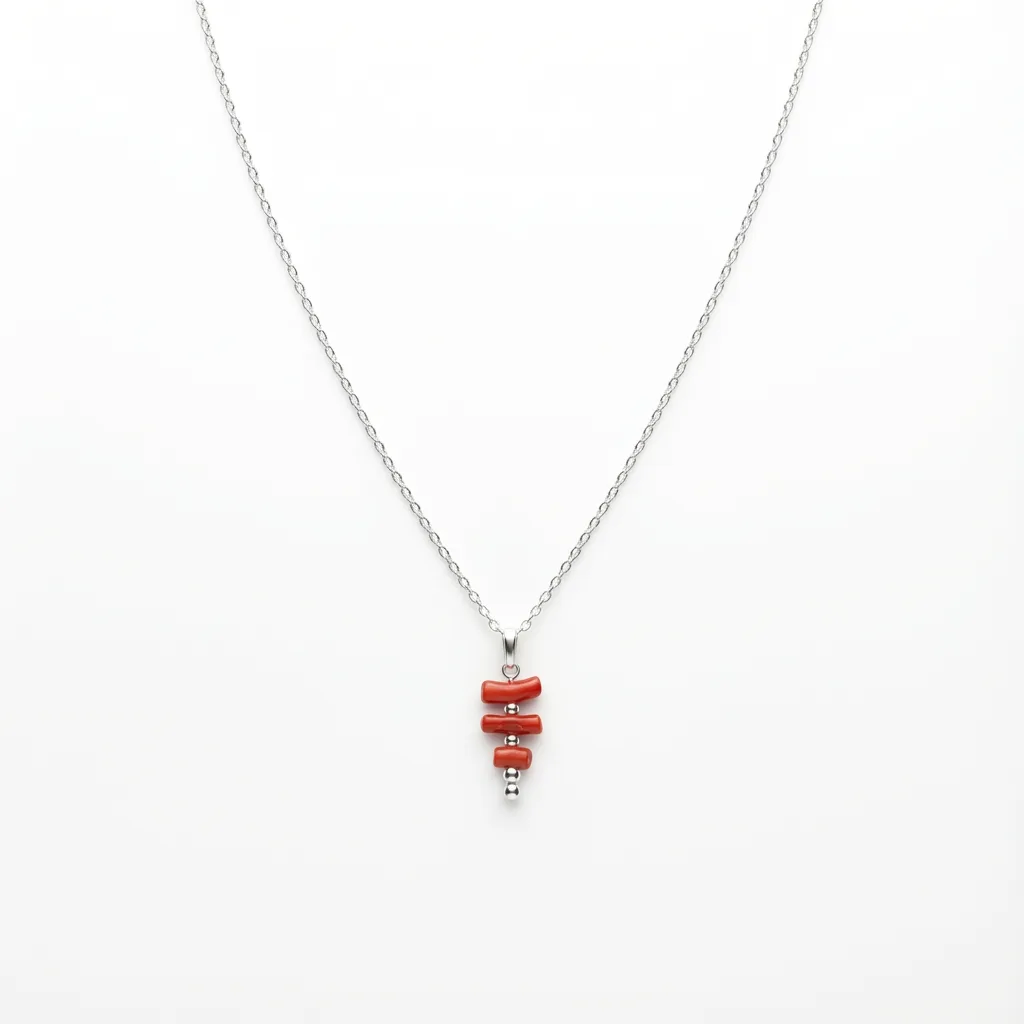 Collier Vermilion - vue alternative packshot corail AMAYAS Maroc