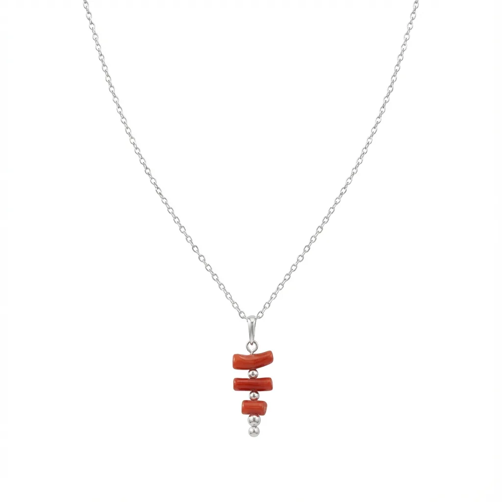 Collier Vermilion — corail naturel argent 925