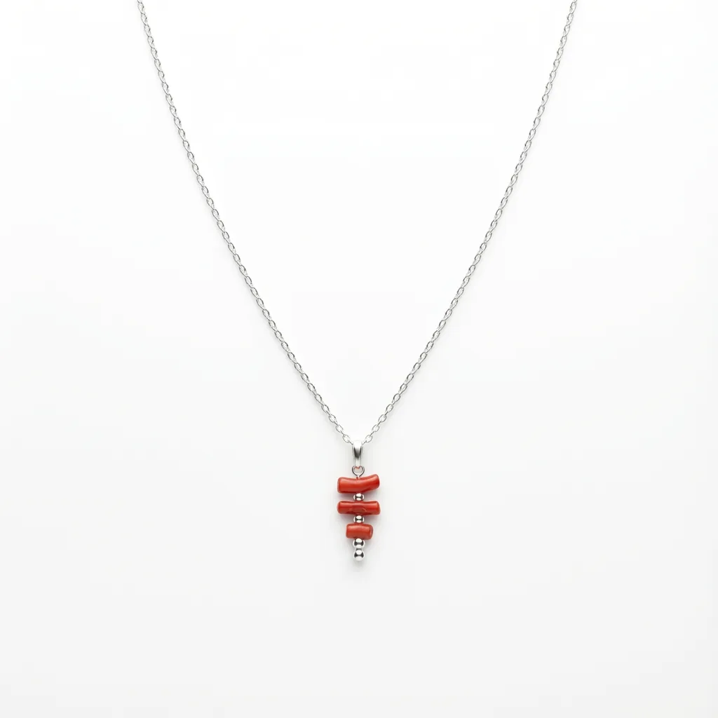 Collier Vermilion - studio ambiance corail naturel artisanal AMAYAS