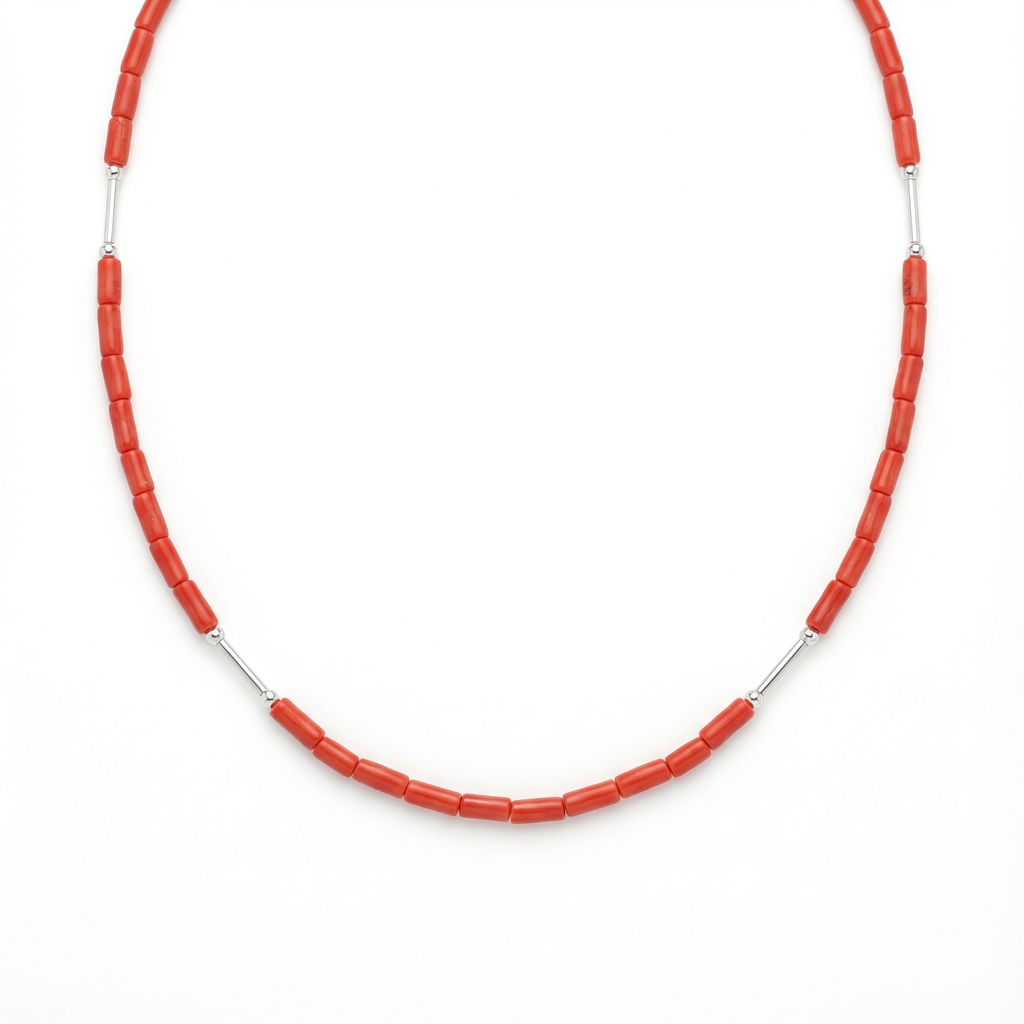 Collier Marea — corail naturel argent 925
