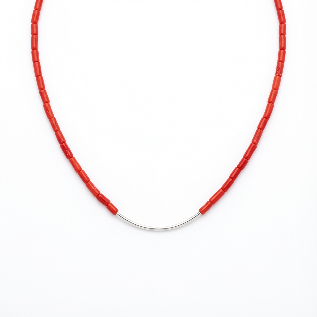 Collier Scarlet — corail naturel argent 925